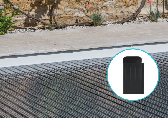 Lames polycarbonate chauffantes Noir aboslu volet piscine Série Pure